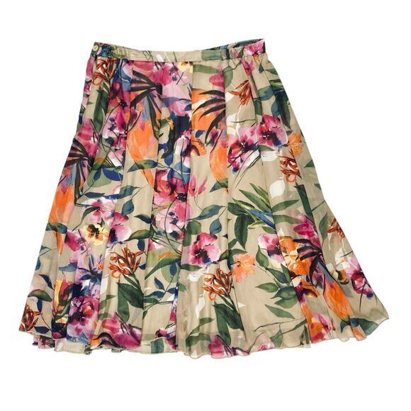 Elementz Midi Skirt Womens L Colorful Floral Flowy Bohemian Costal Core Beachy - Picture 4 of 12